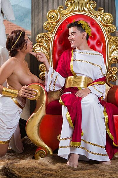 Gaius Jordius Caesar Makes Love With Cleopatra On His Throne Image #1